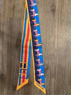 Hermès Paris Multicolor Carousel Horse Twilly Scarf